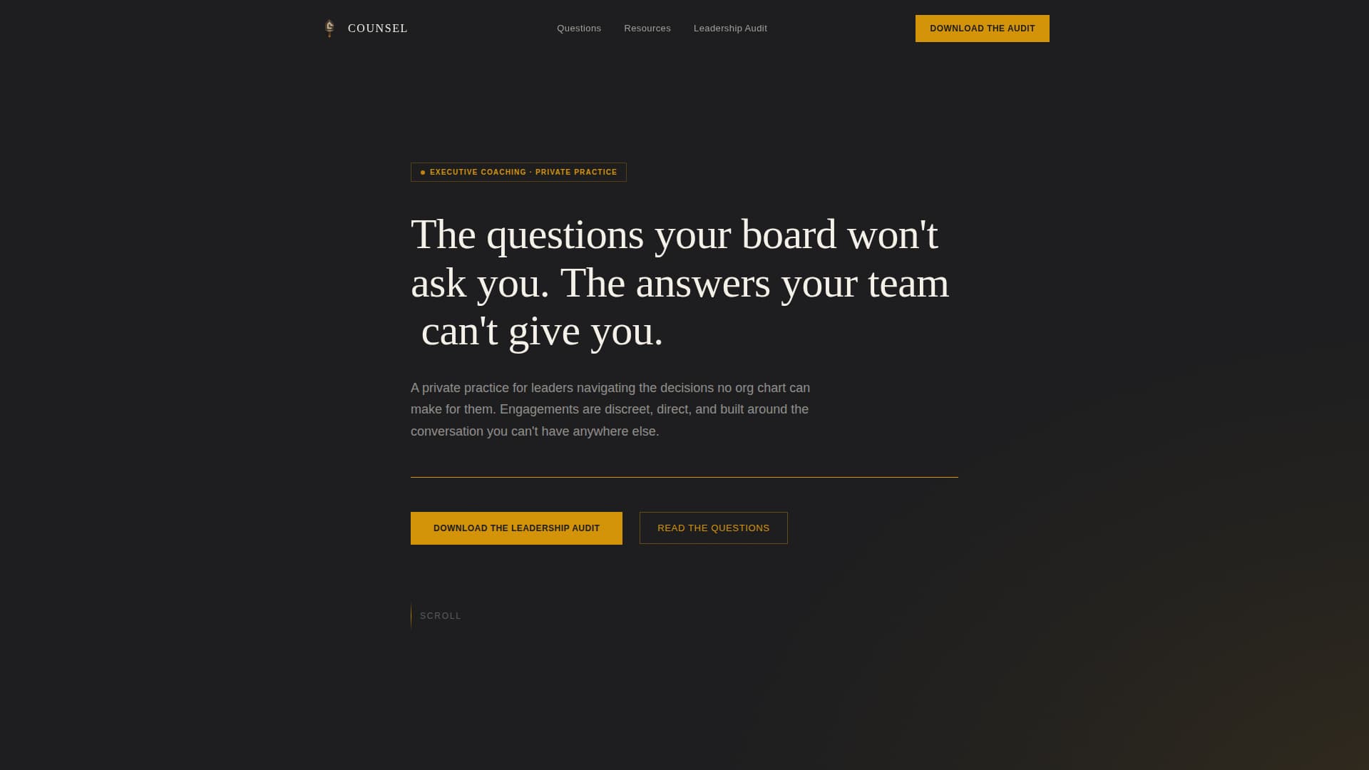 Executive Coach FAQ Website Template