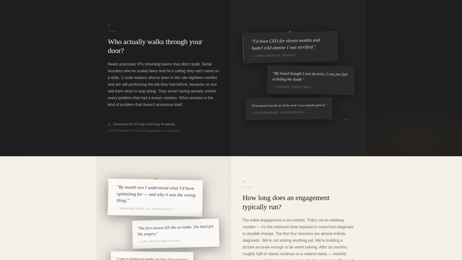 Executive Coach FAQ Website Template