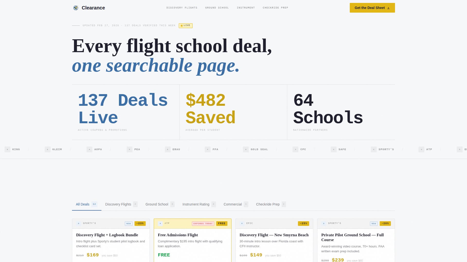Flight School Marketing Pricing Website Template
