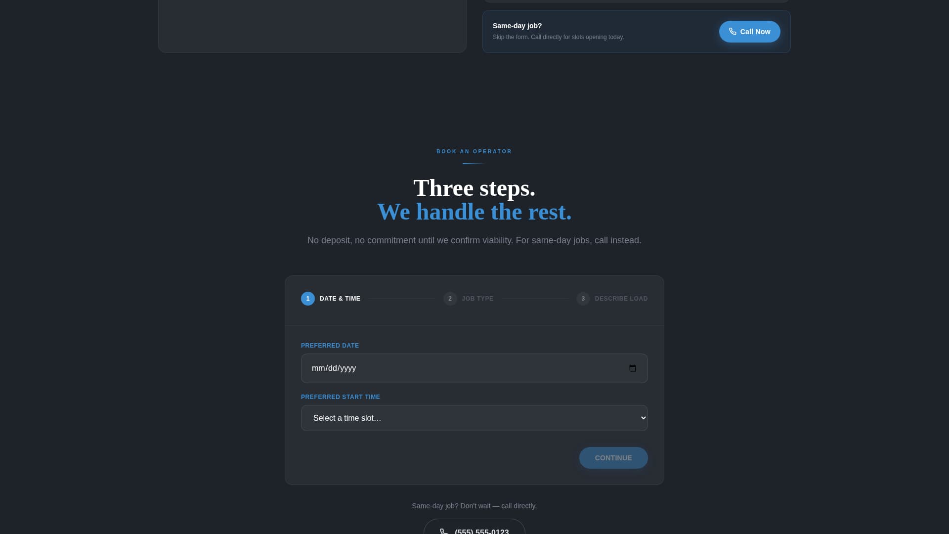 Forklift Operator Booking Website Template