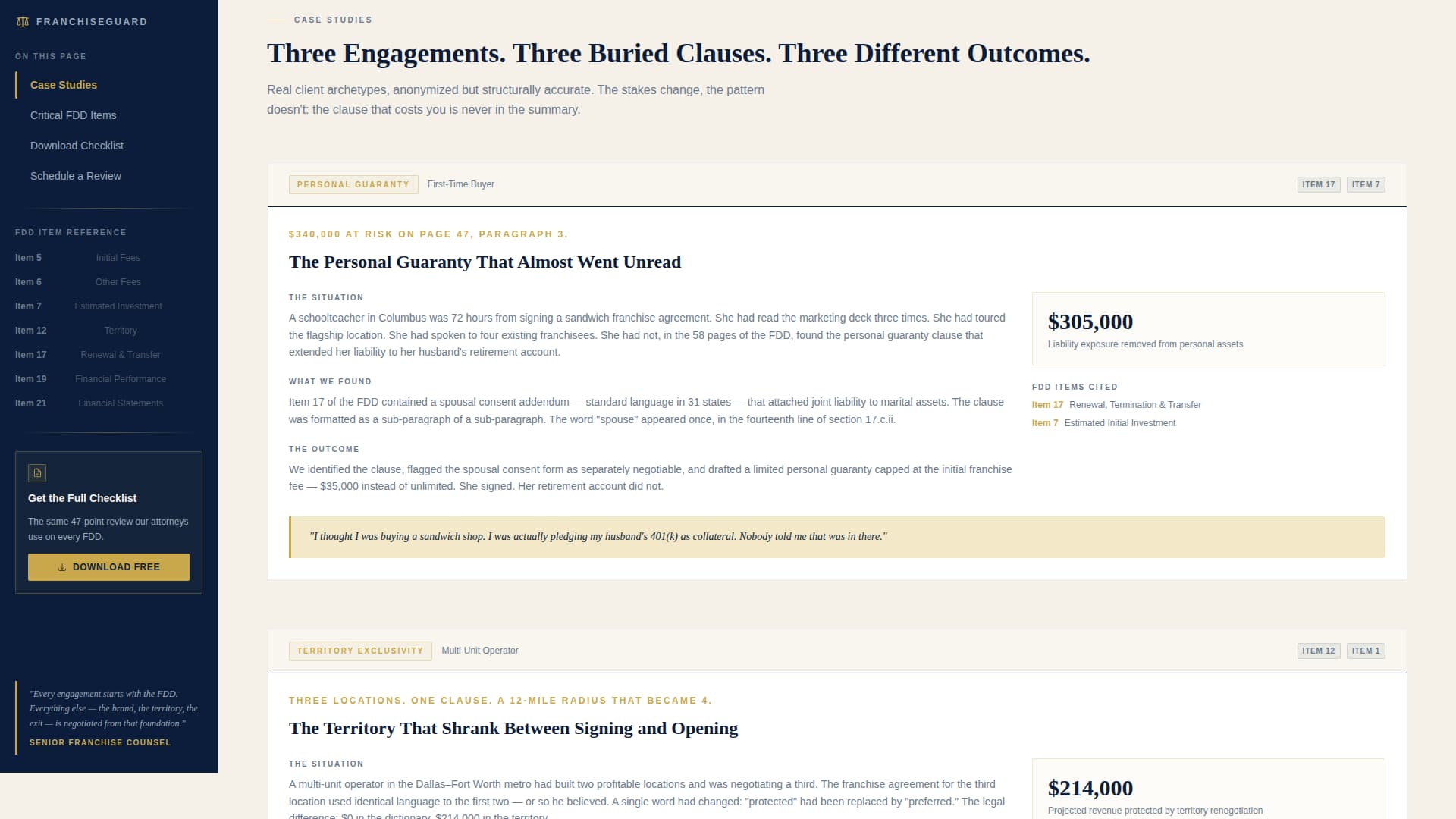 Franchise Consulting Advanced Reviews Website Template