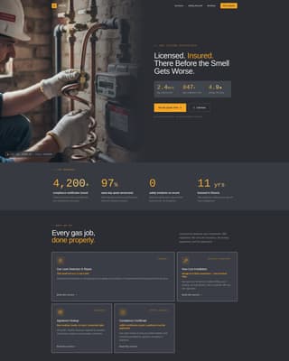 Gas Fitter Business Booking Website Template