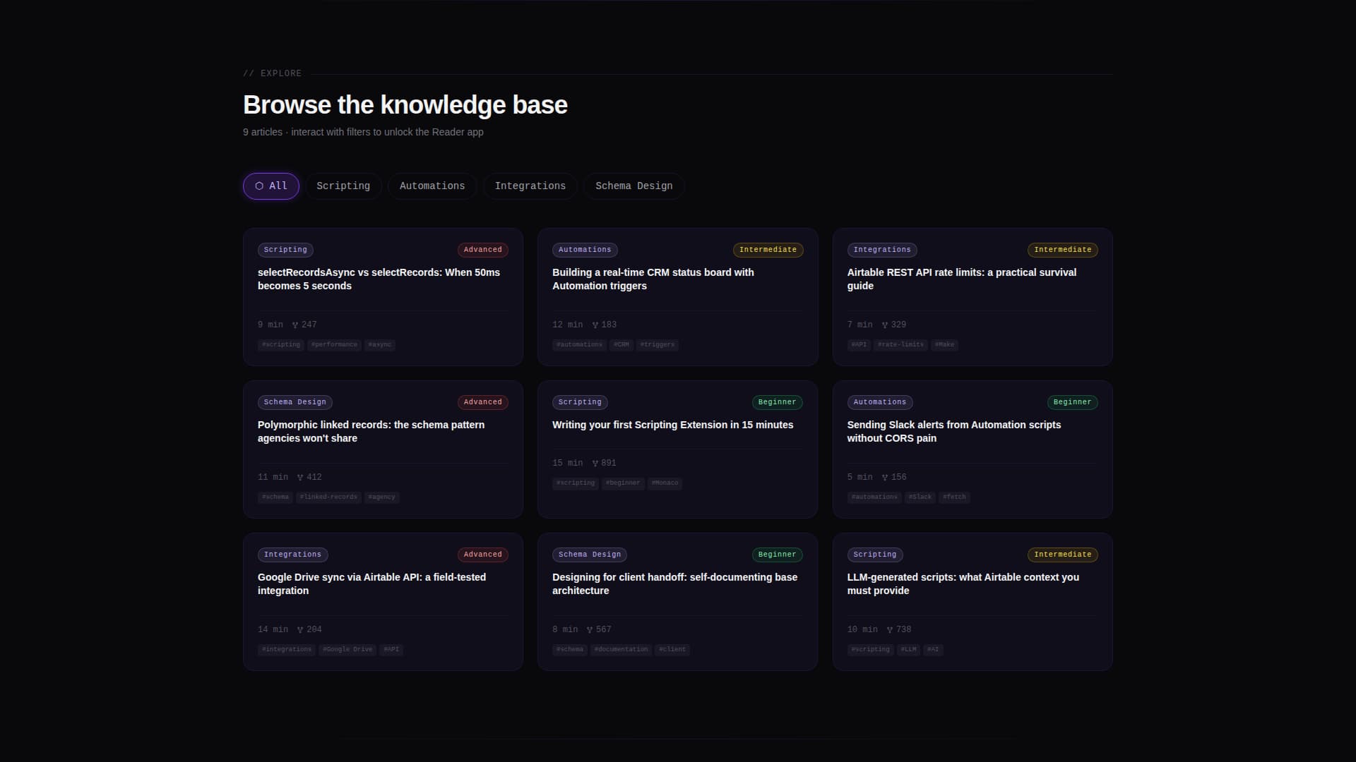 No-Code Platform Documentation Directory Website Template