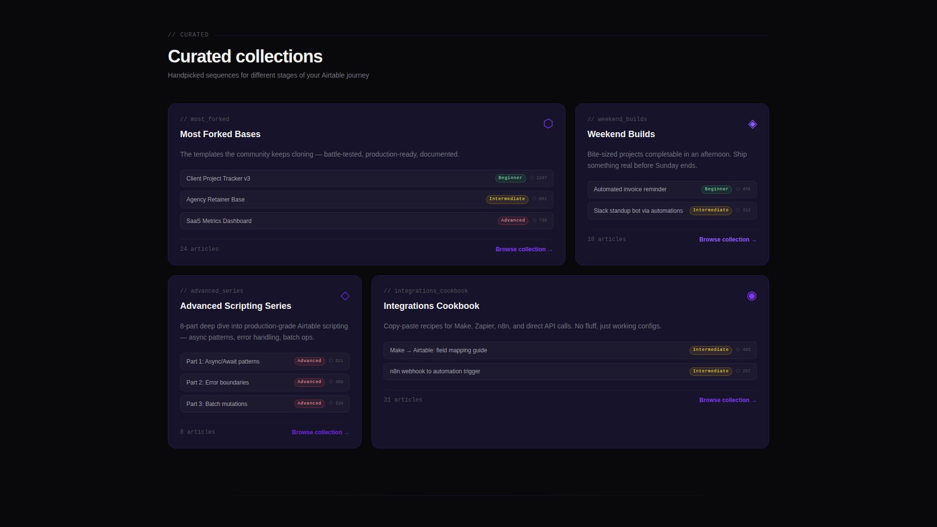 No-Code Platform Documentation Directory Website Template