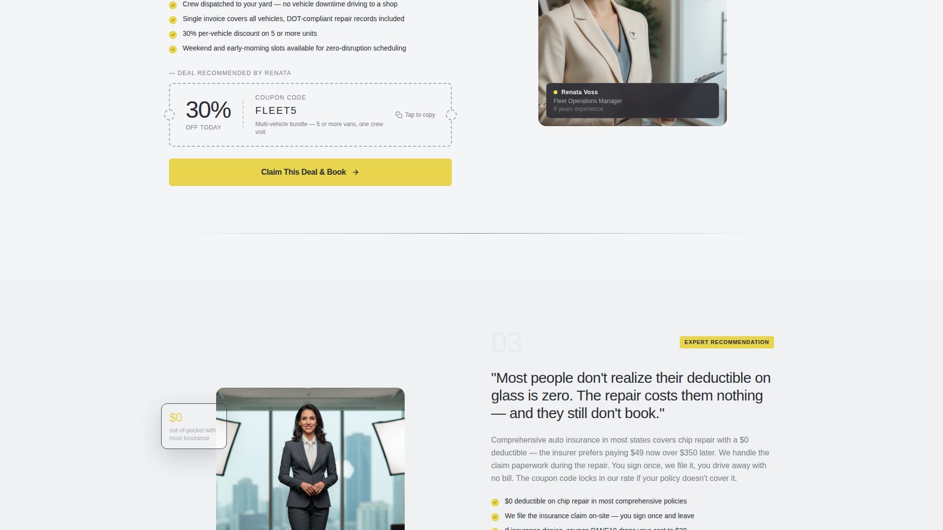 Glass Repair Marketing Booking Website Template