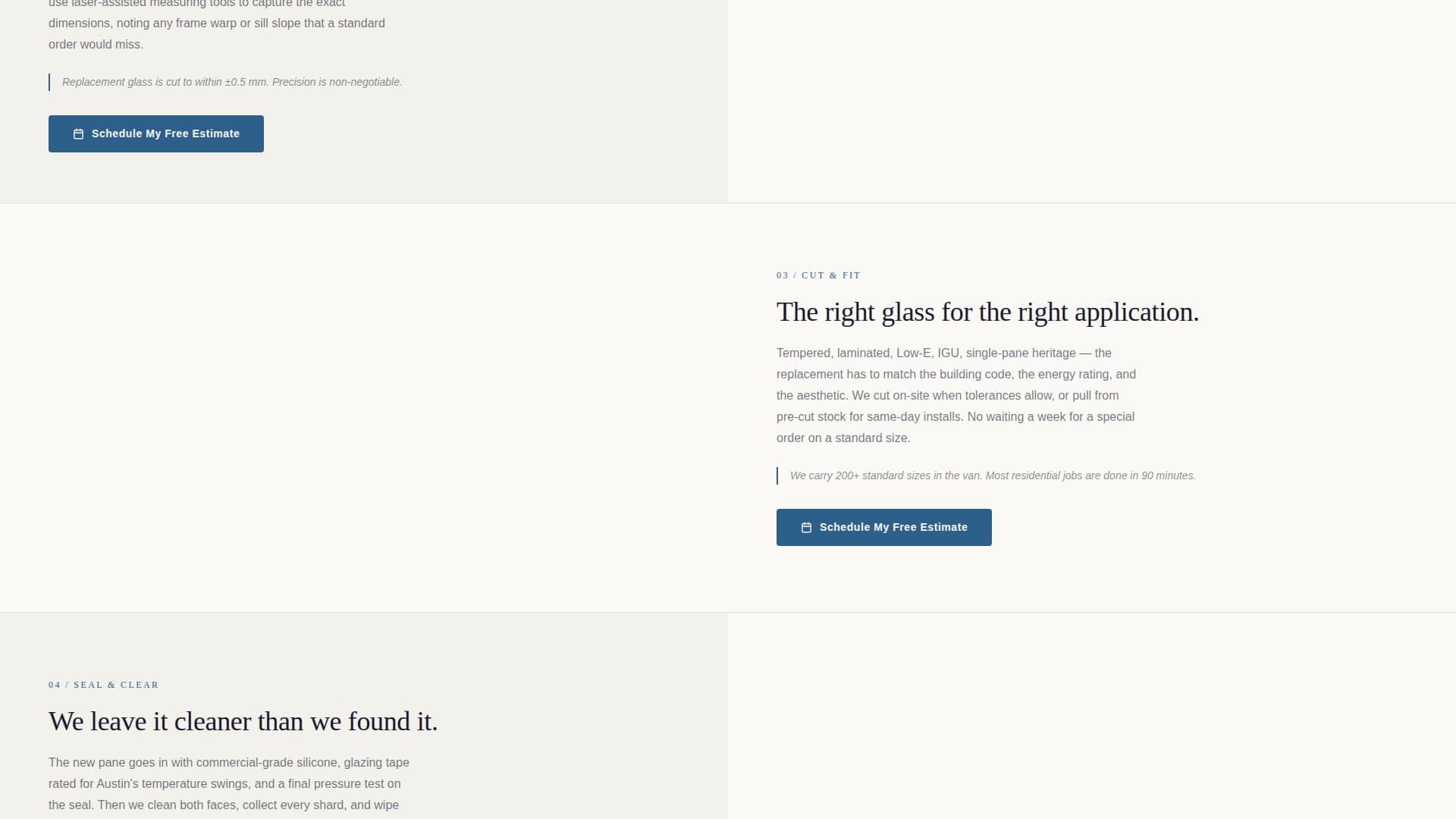 Glass Repair Marketing Specialist Professional Website Template