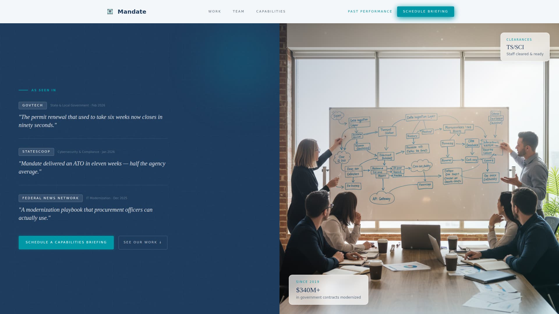 Mandate - Authoritative Governmentconsulting Landing Page Template