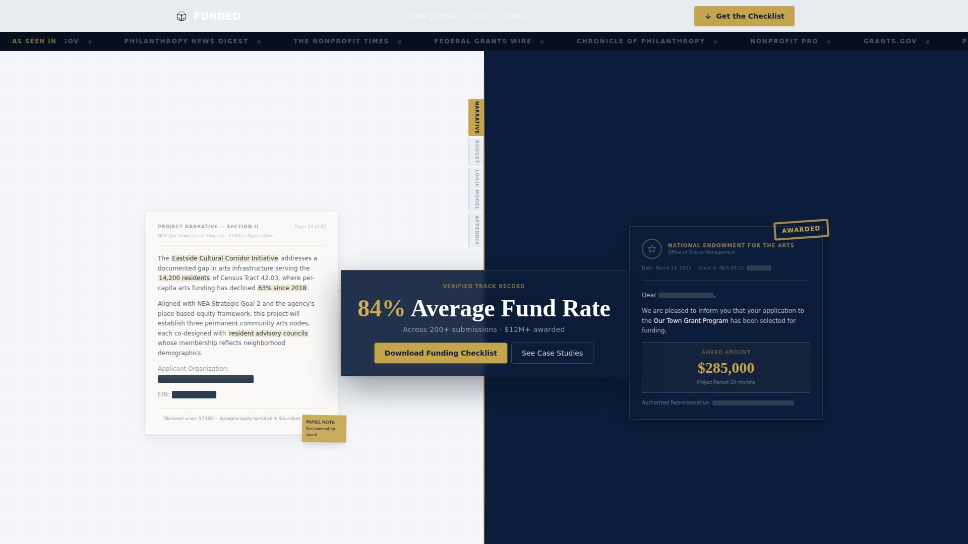 Funded — Verified Grant Consultant Landing Page Template
