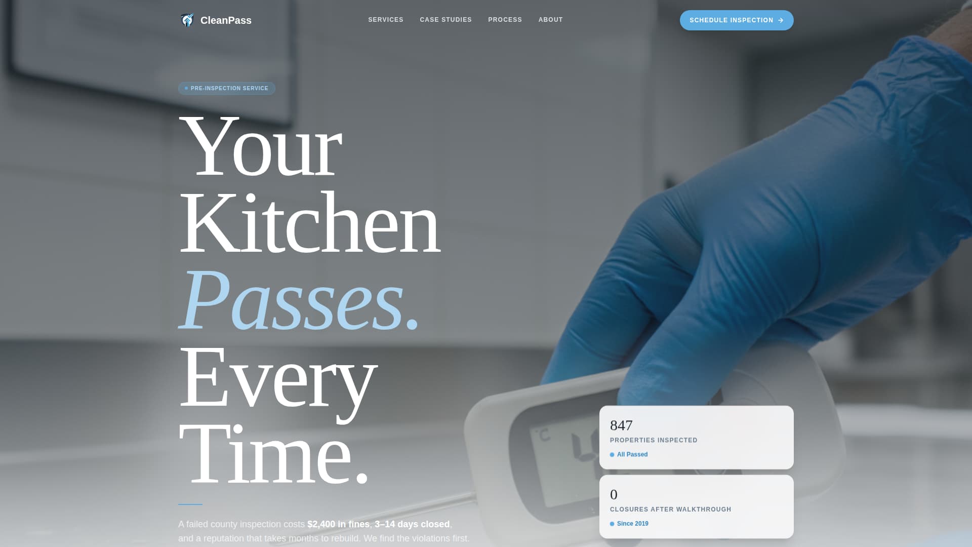 Specialist Health Inspector Appointment Booking Website Template