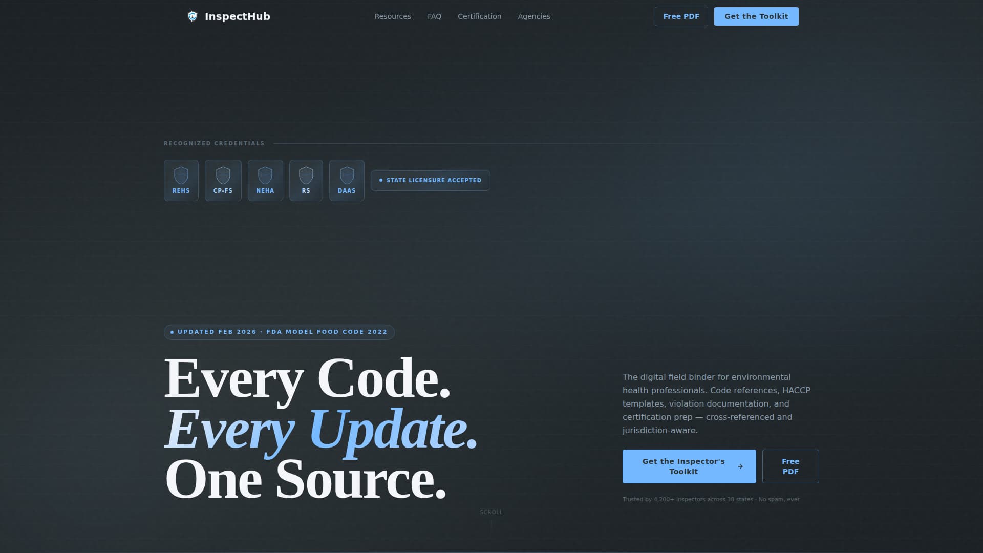 Health Inspector FAQ & Common Questions Website Template