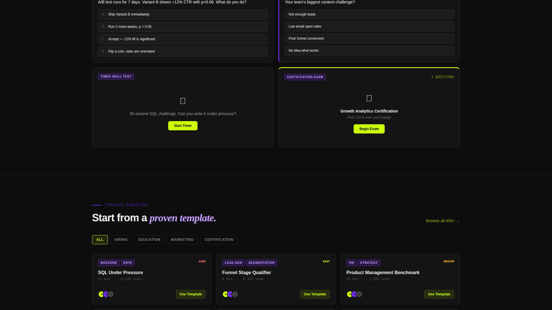 Assess - Powerful Quiz Builder Landing Page Template