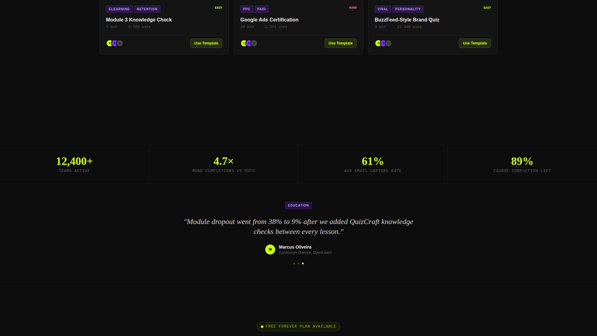 Assess - Powerful Quiz Builder Landing Page Template