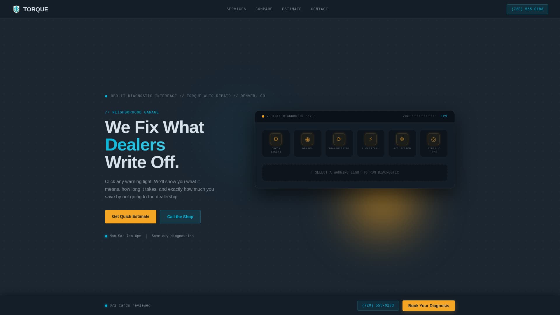 Auto Repair Shop Cost Calculator Website Template