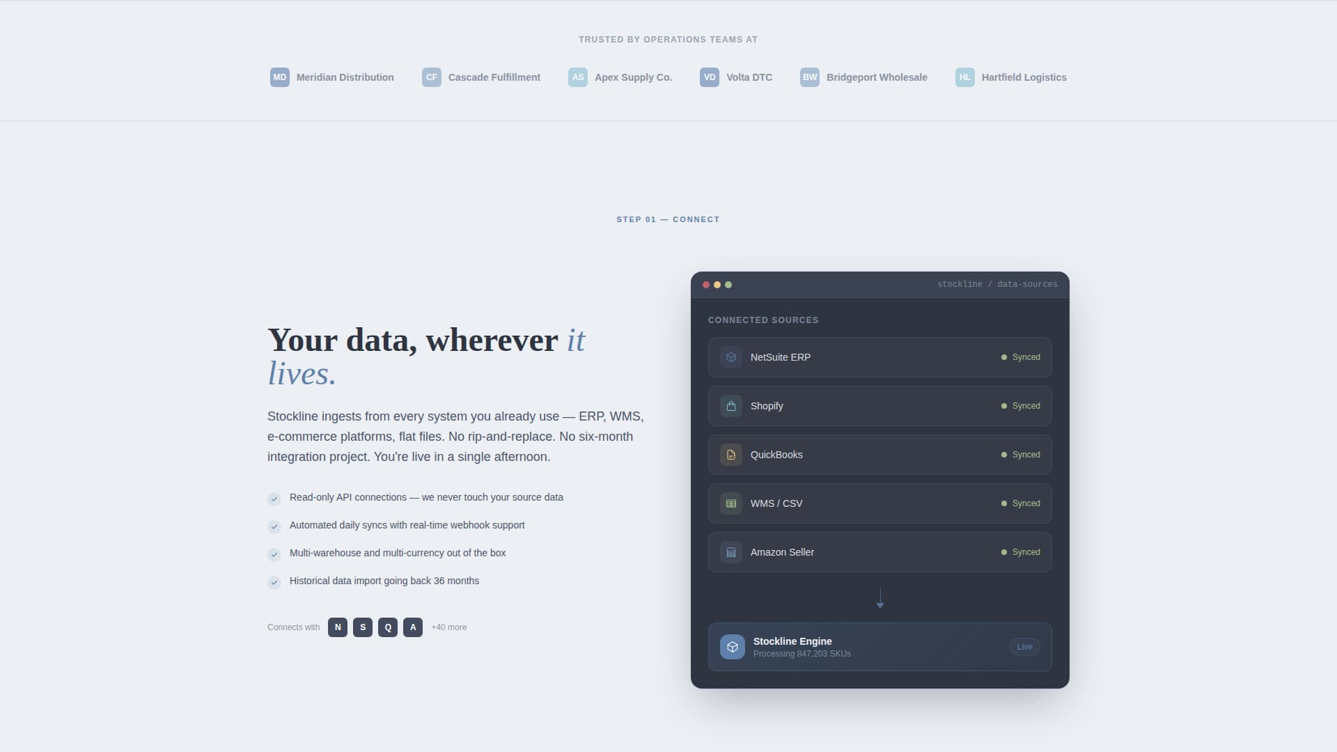 Stockline - Audited Supplychain Landing Page Template