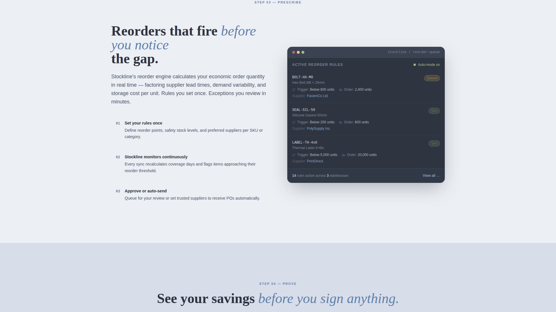 Stockline - Audited Supplychain Landing Page Template