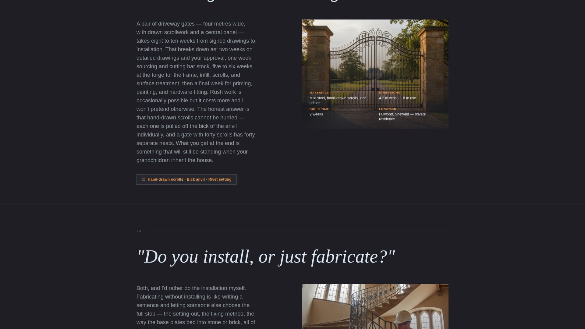 Specialist Ironworker Business Appointment Booking Website Template