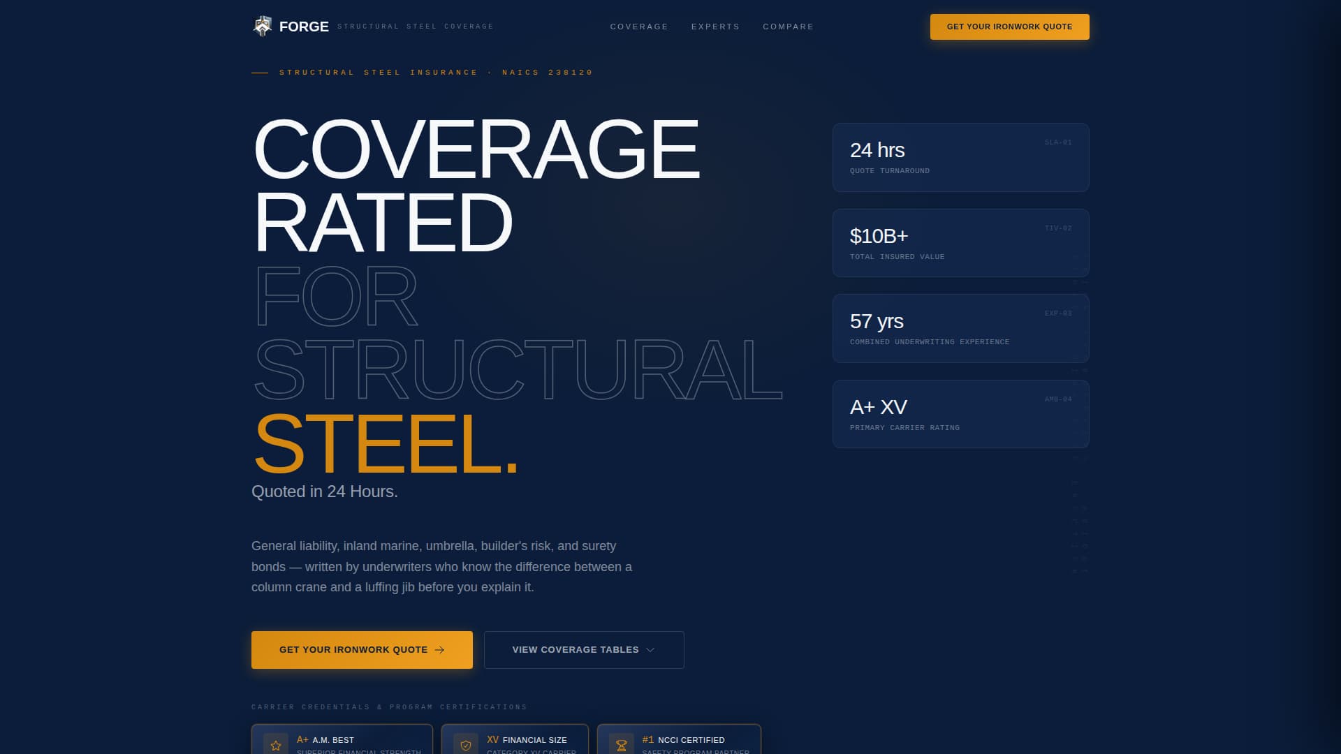 Ironworker Business Comparison Website Template