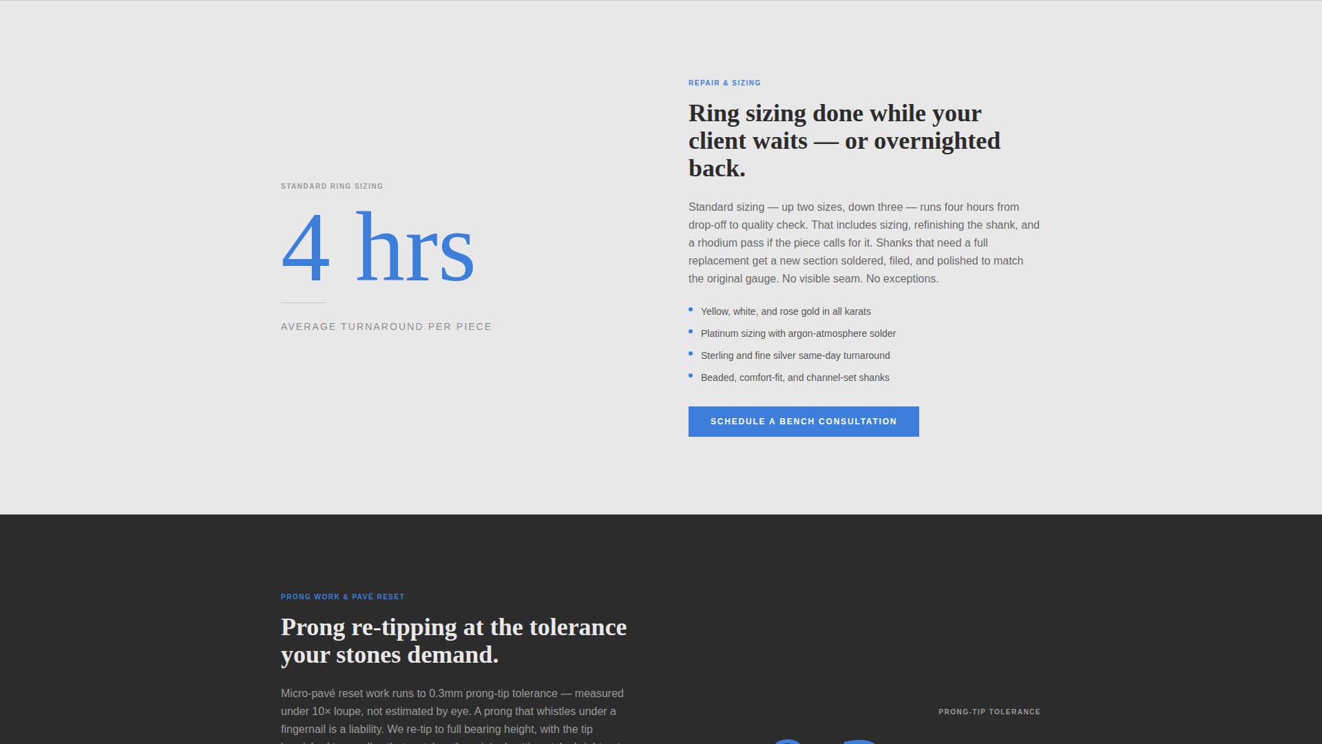 Jeweler & Bench Worker Business Appointment Booking Website Template