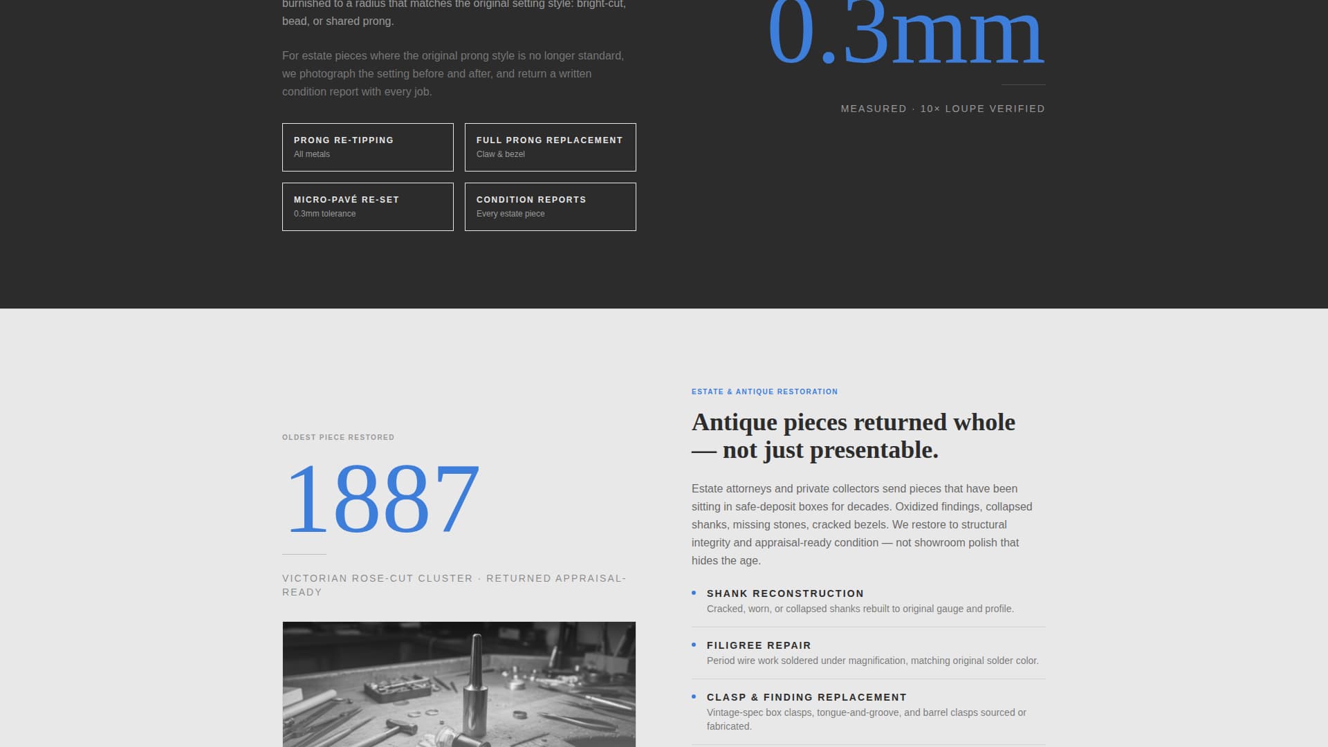 Jeweler & Bench Worker Business Appointment Booking Website Template