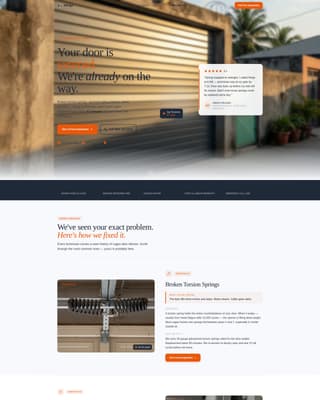 Hinge - Reliable Garagedoor Landing Page Template