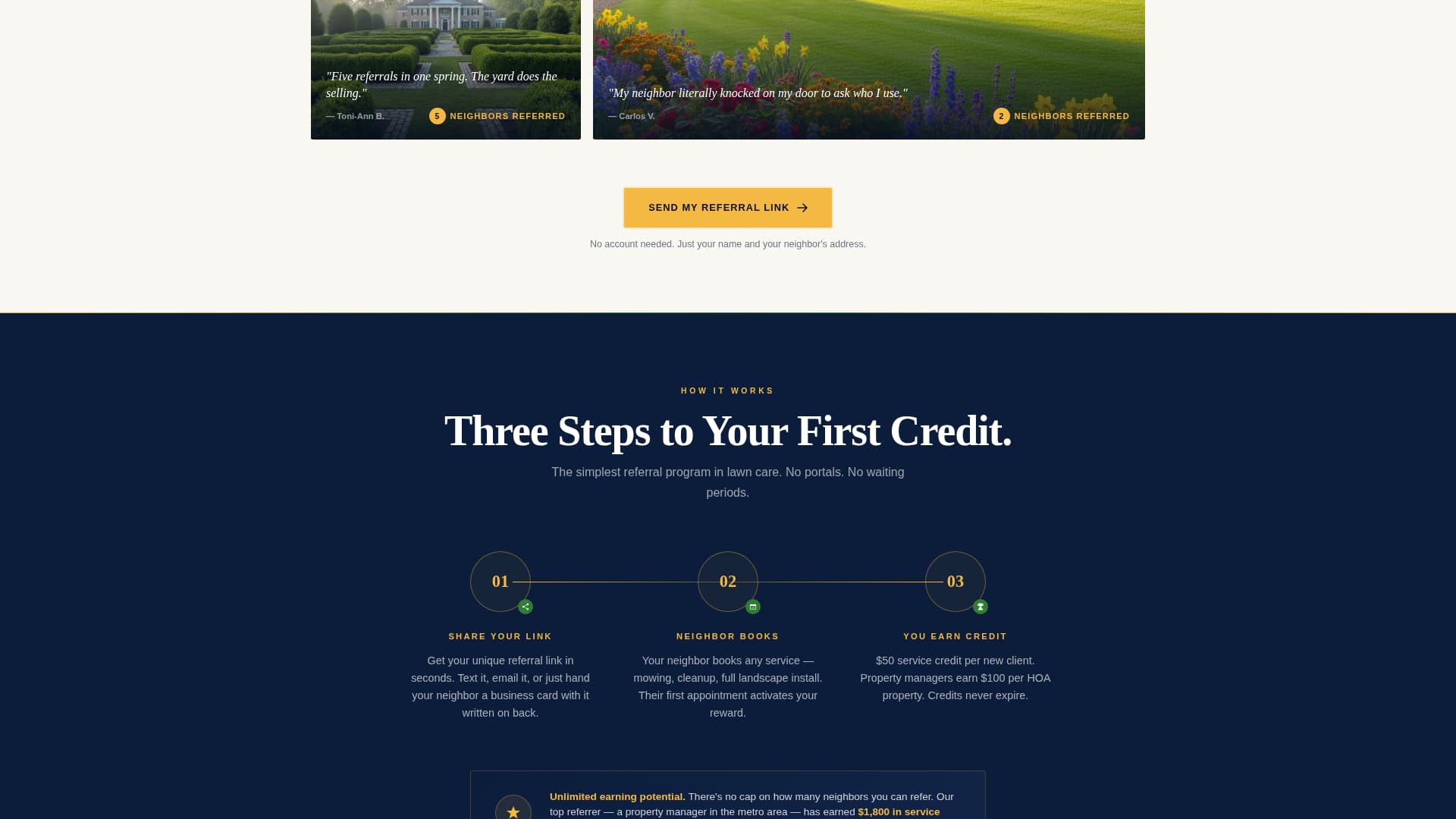 Specialist Landscaper Marketing Appointment Booking Website Template