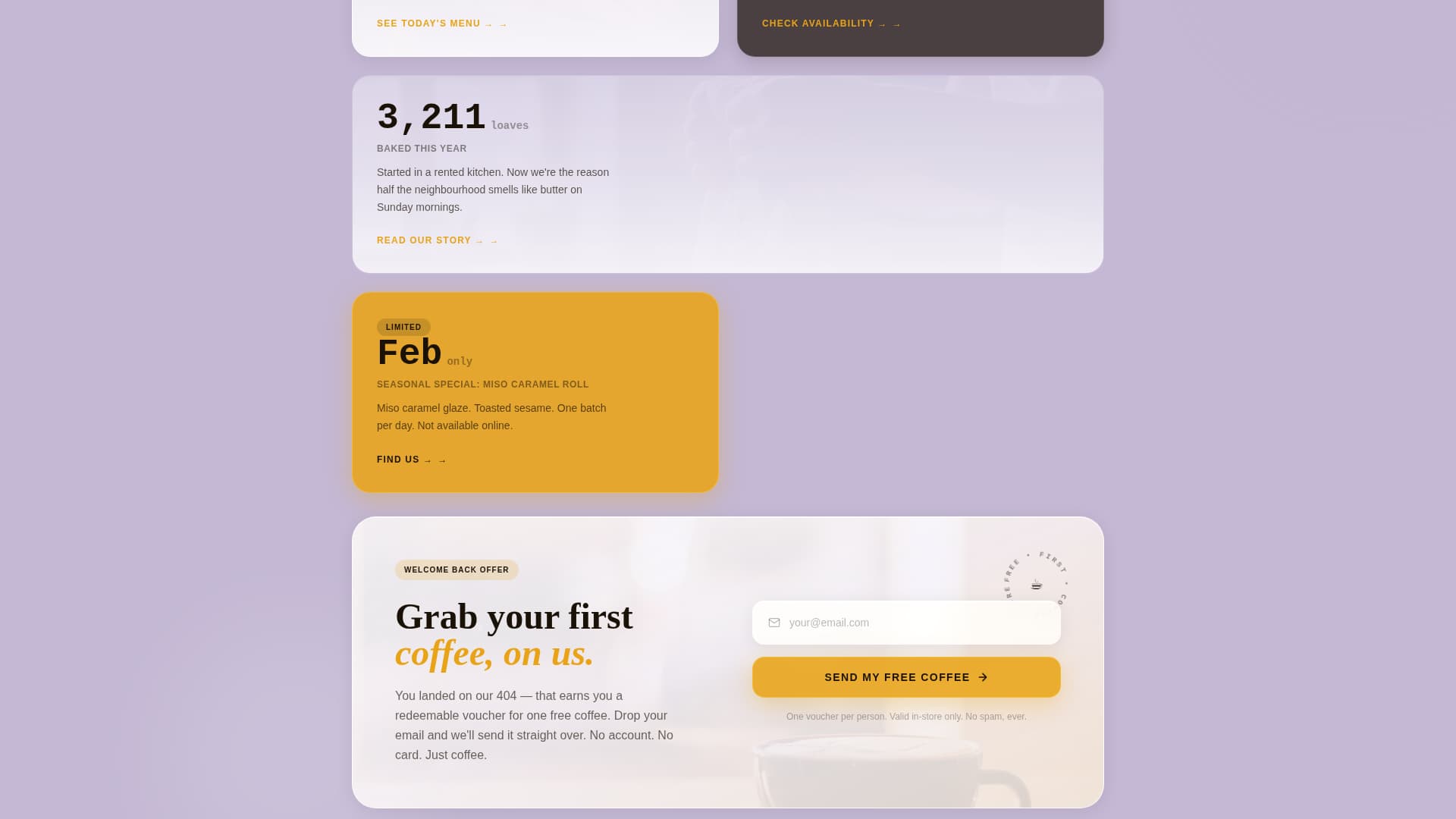 Crumb - Glassmorphic Bakery Landing Page Template