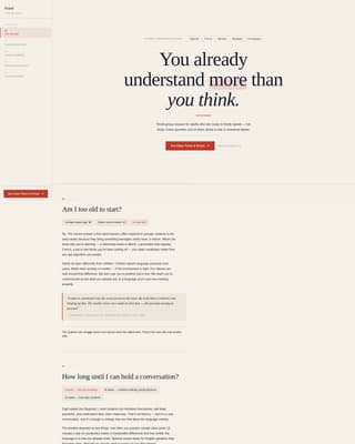 Language School Marketing FAQ & Common Questions Website Template