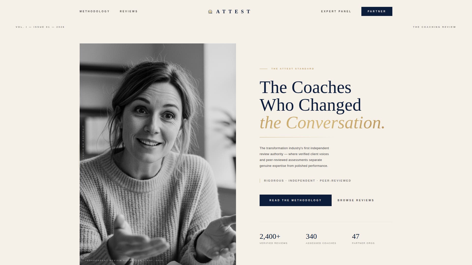 Life Coach Reviews & Testimonial Platform Website Template