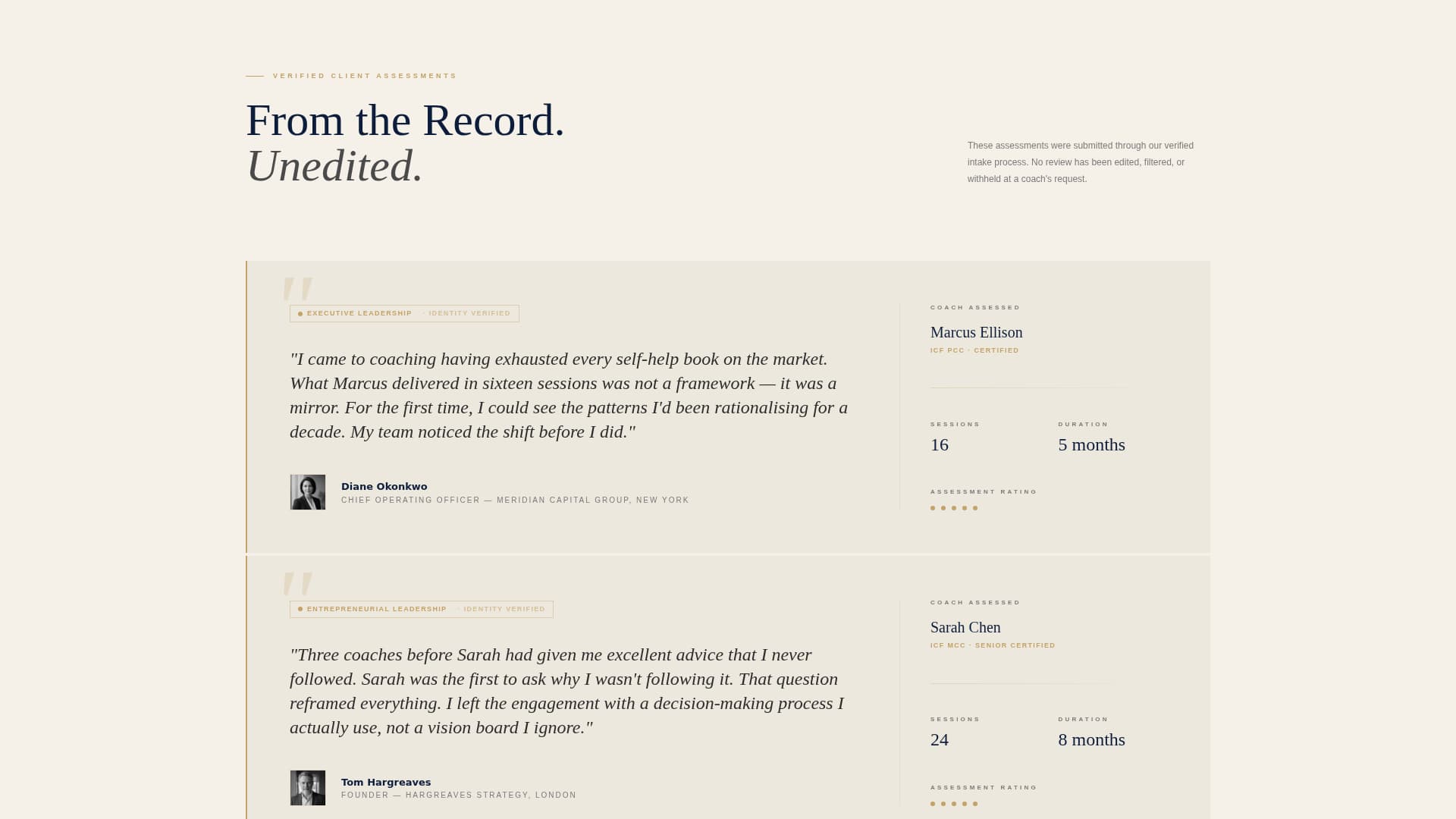 Life Coach Reviews & Testimonial Platform Website Template