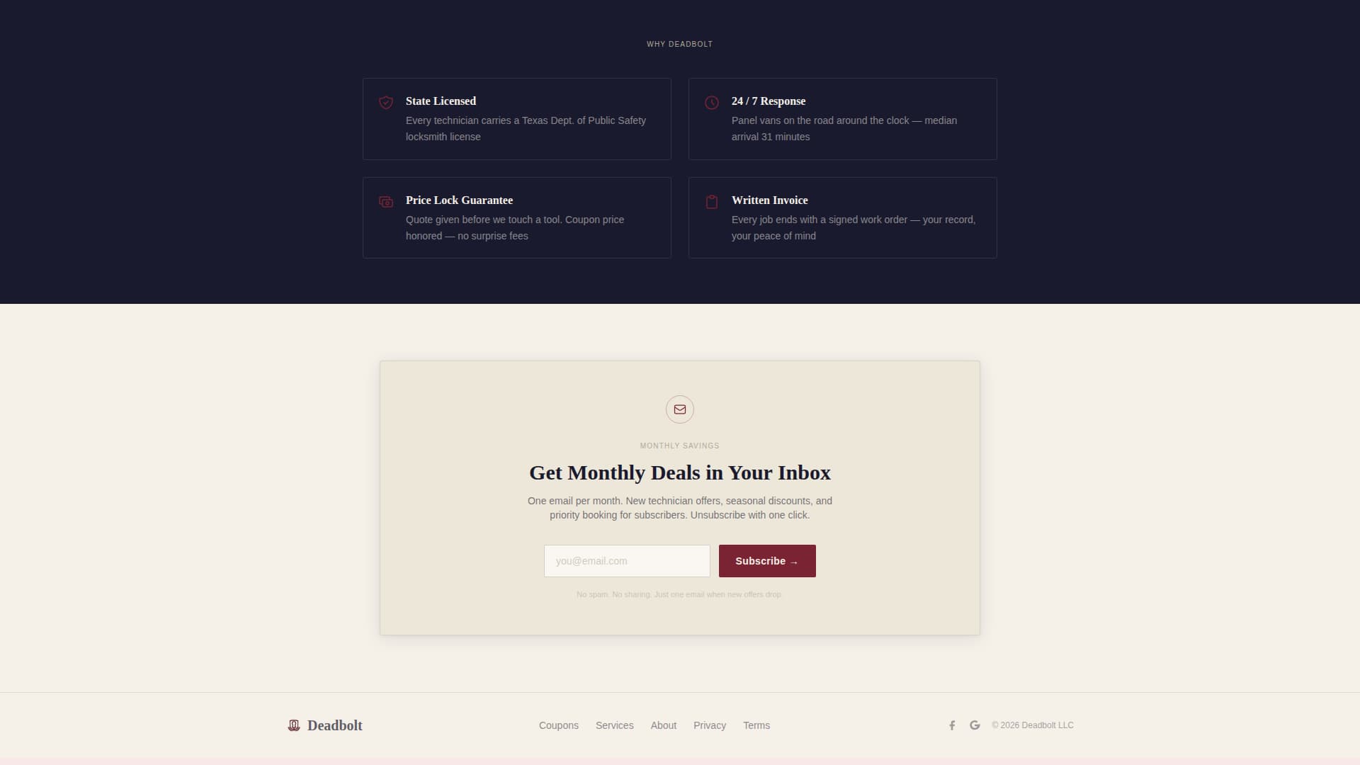 Specialist Locksmith Marketing Professional Website Template
