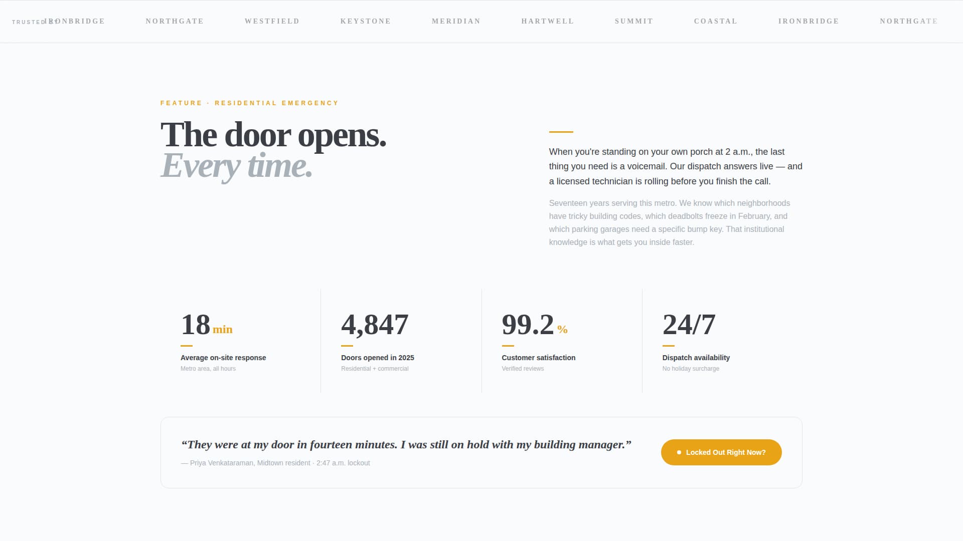 Specialist Locksmith Marketing Appointment Booking Website Template