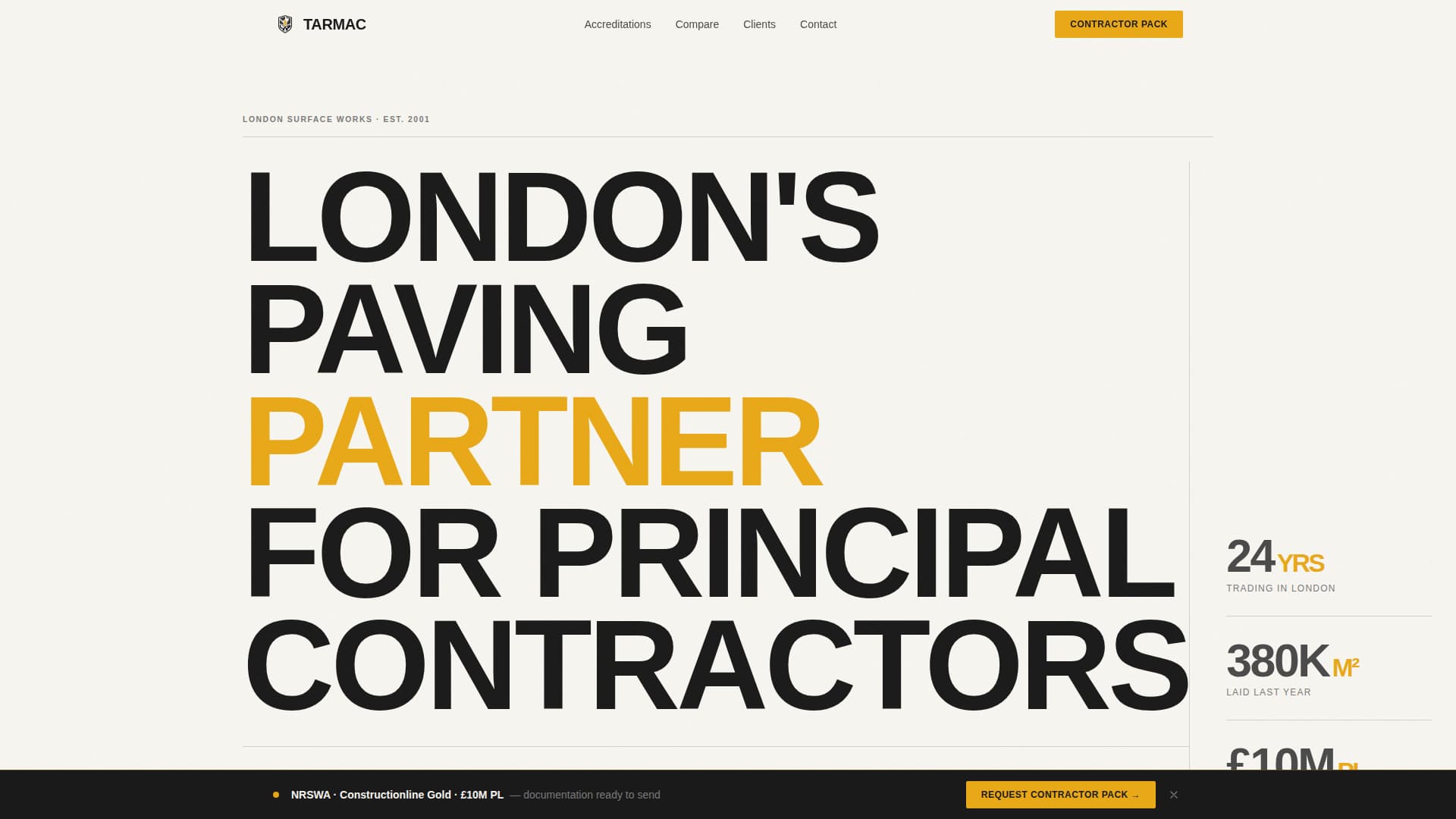 Tarmac - Authoritative Contractor Landing Page Template