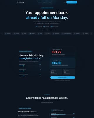 Rebooking - Automated Salon Landing Page Template