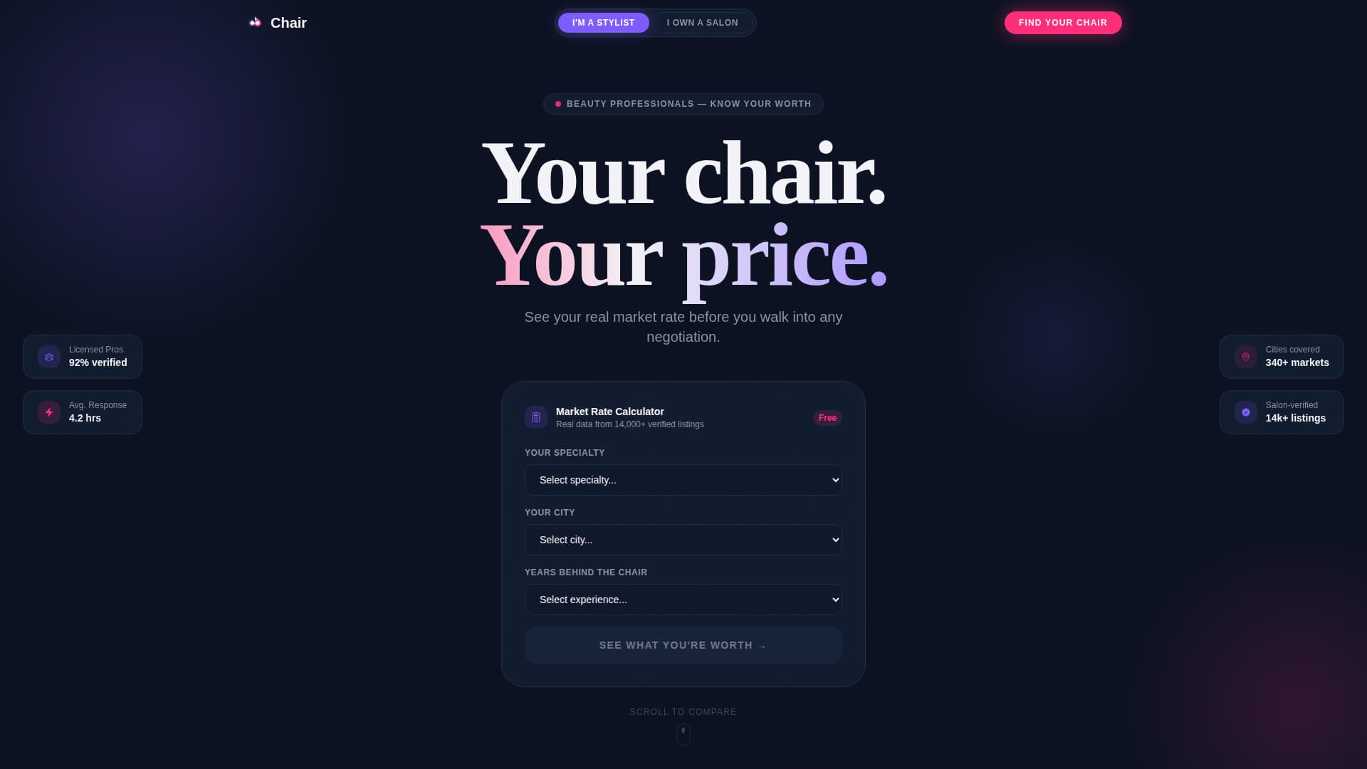 Beauty & Salon Digital Presence Cost Calculator Website Template