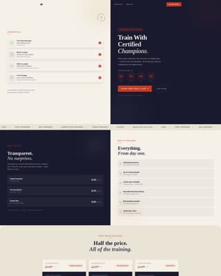 Martial Arts School Marketing Booking Website Template