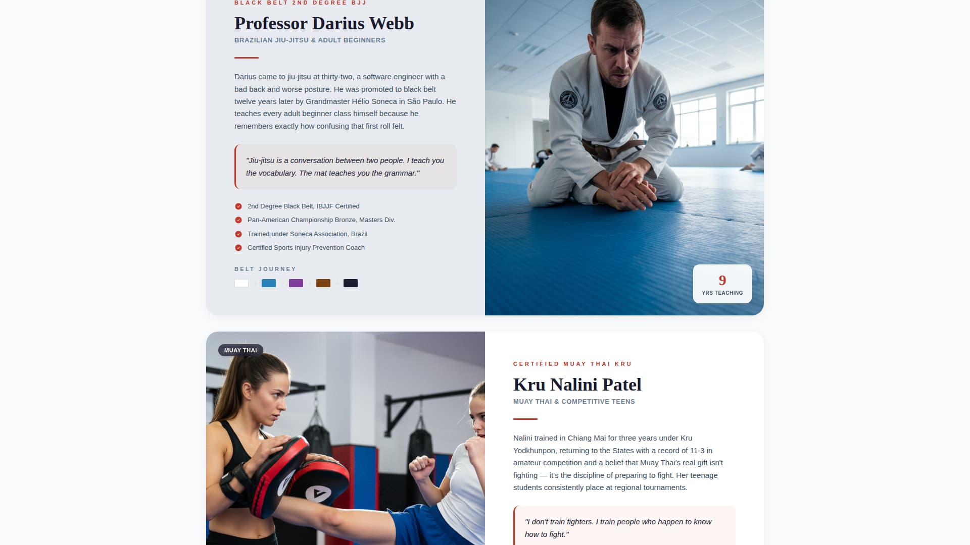 Martial Arts School Marketing Education Website Template