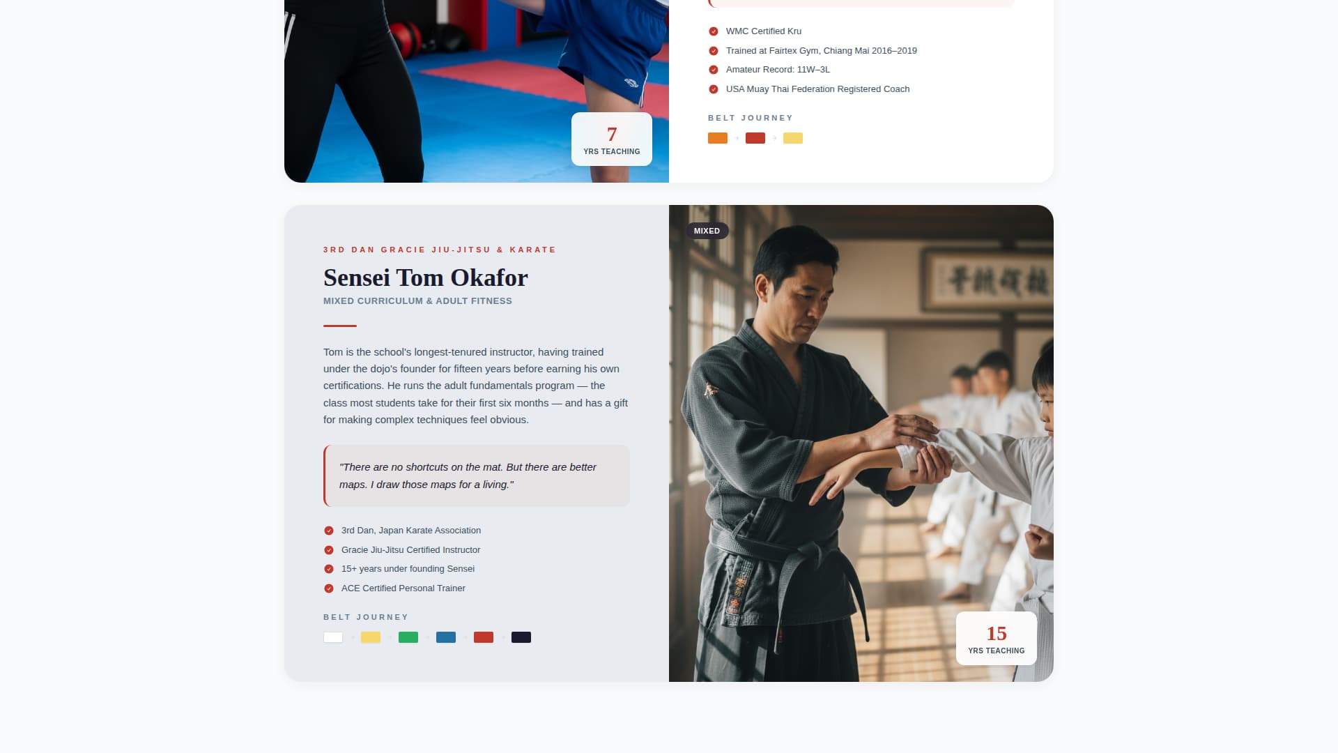 Martial Arts School Marketing Education Website Template
