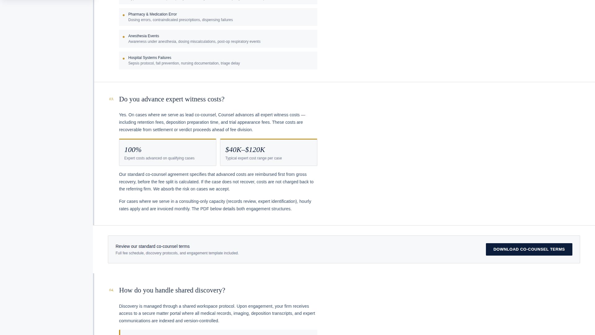 Specialist Law Firm & Attorney FAQ & Common Questions Website Template