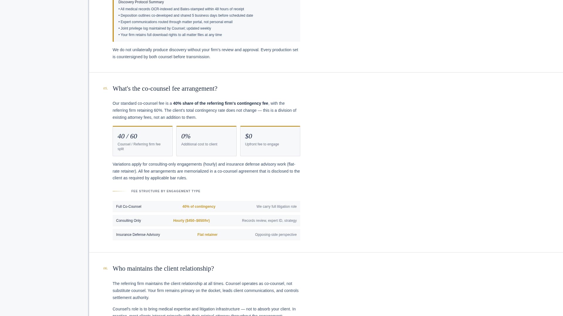 Specialist Law Firm & Attorney FAQ & Common Questions Website Template