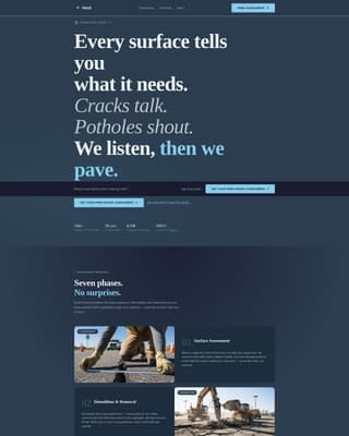 Asphalt — Expert Driveway Paving Landing Page Template