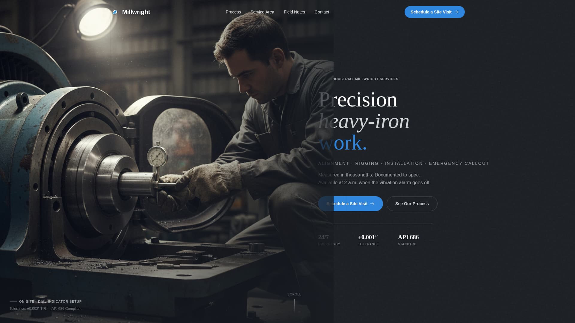 Millwright Business Appointment Booking Website Template