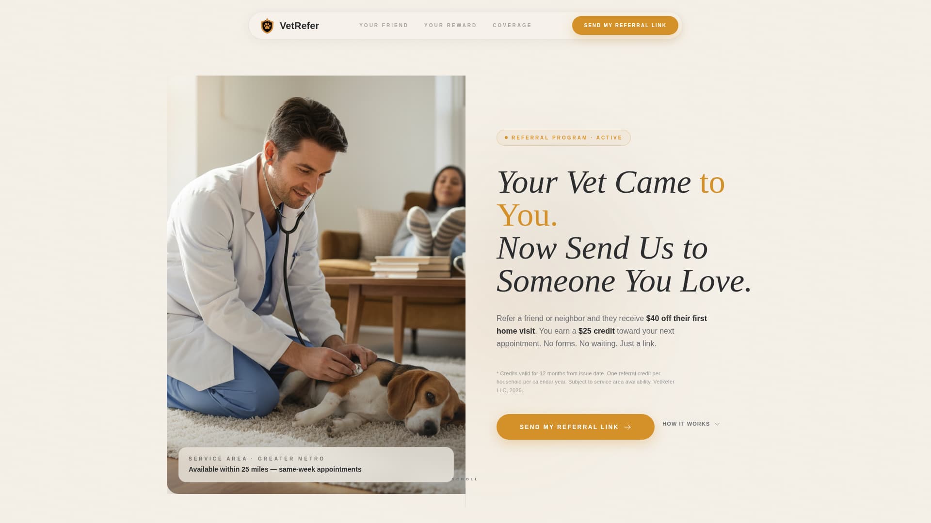 Vetrefer - Trusted Mobilevet Landing Page Template