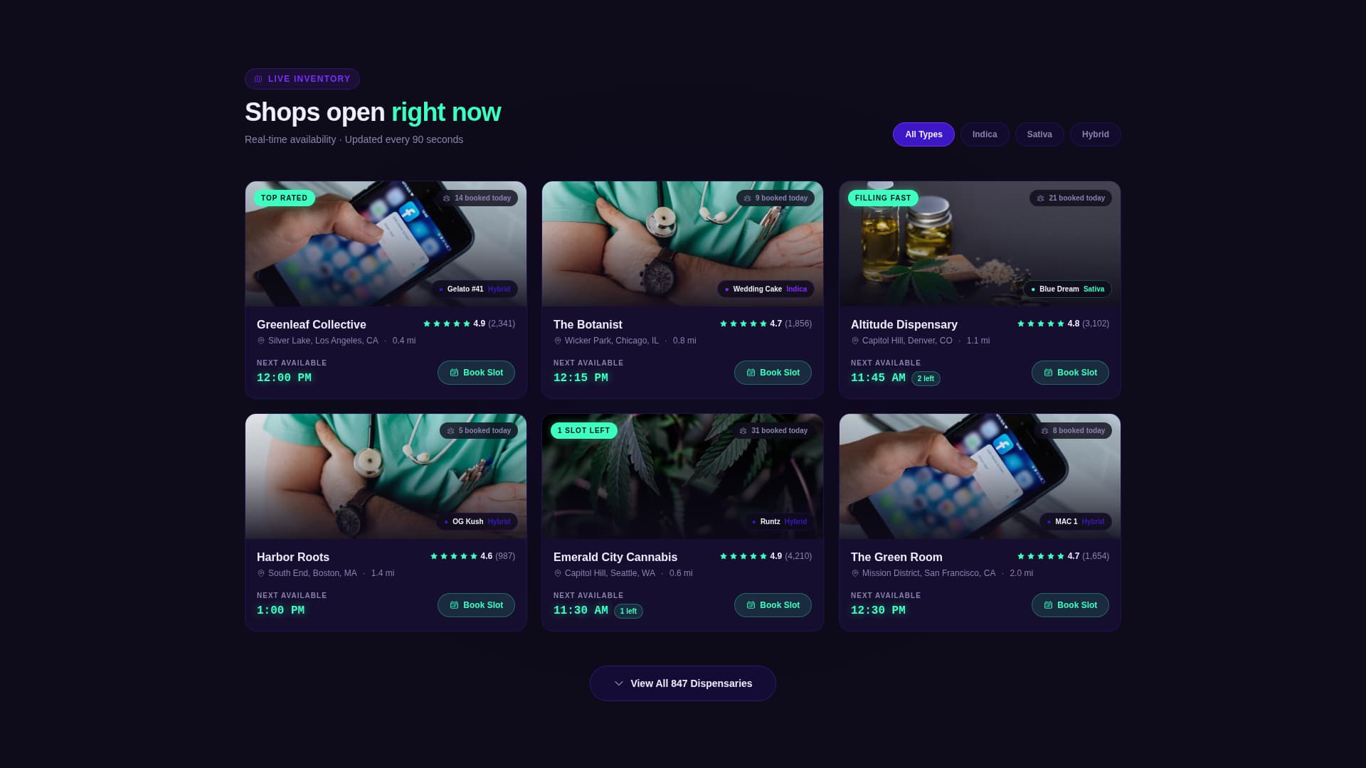Cannabis Digital Presence Appointment Booking Website Template