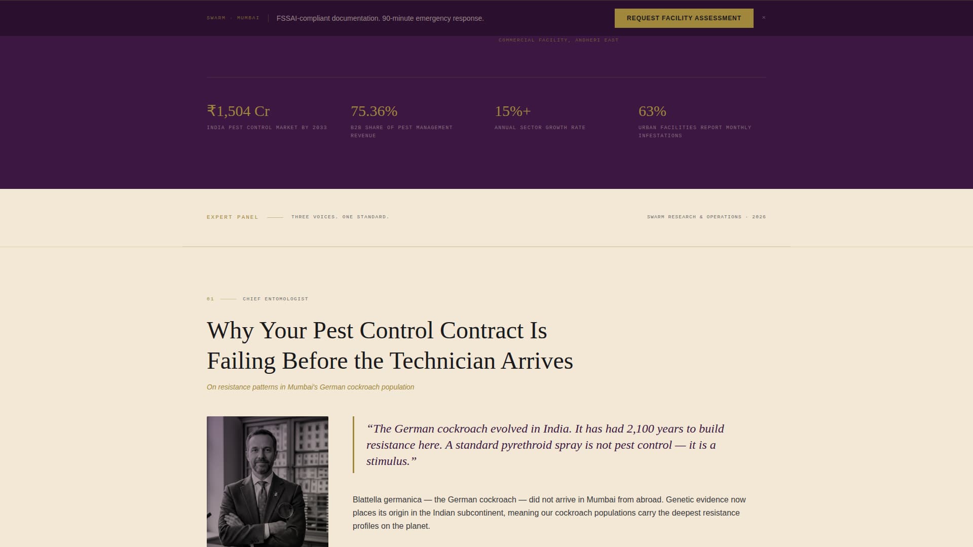 Fortress — Elite Pest Elimination Landing Page Template