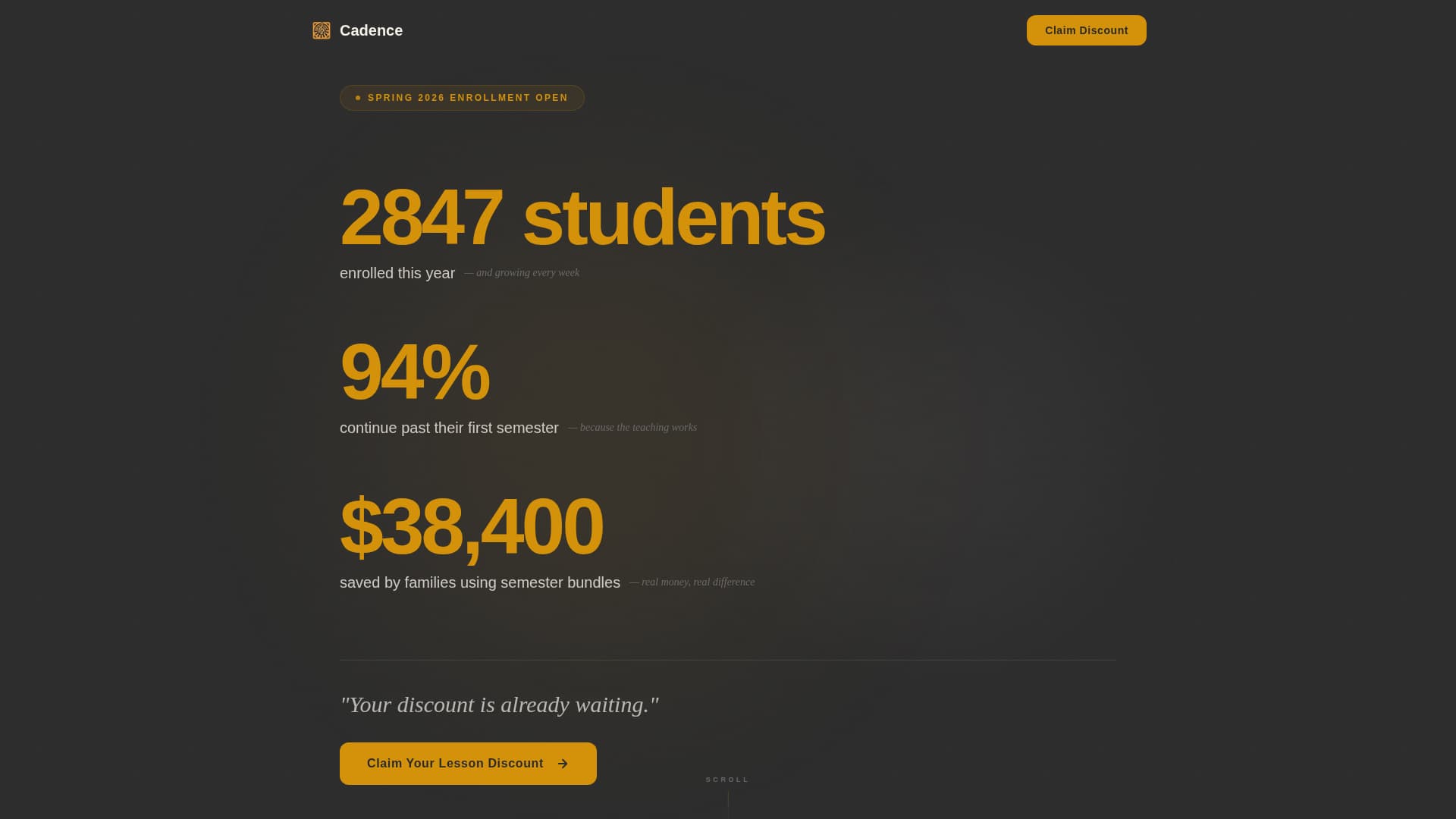 Music School Marketing Professional Website Template