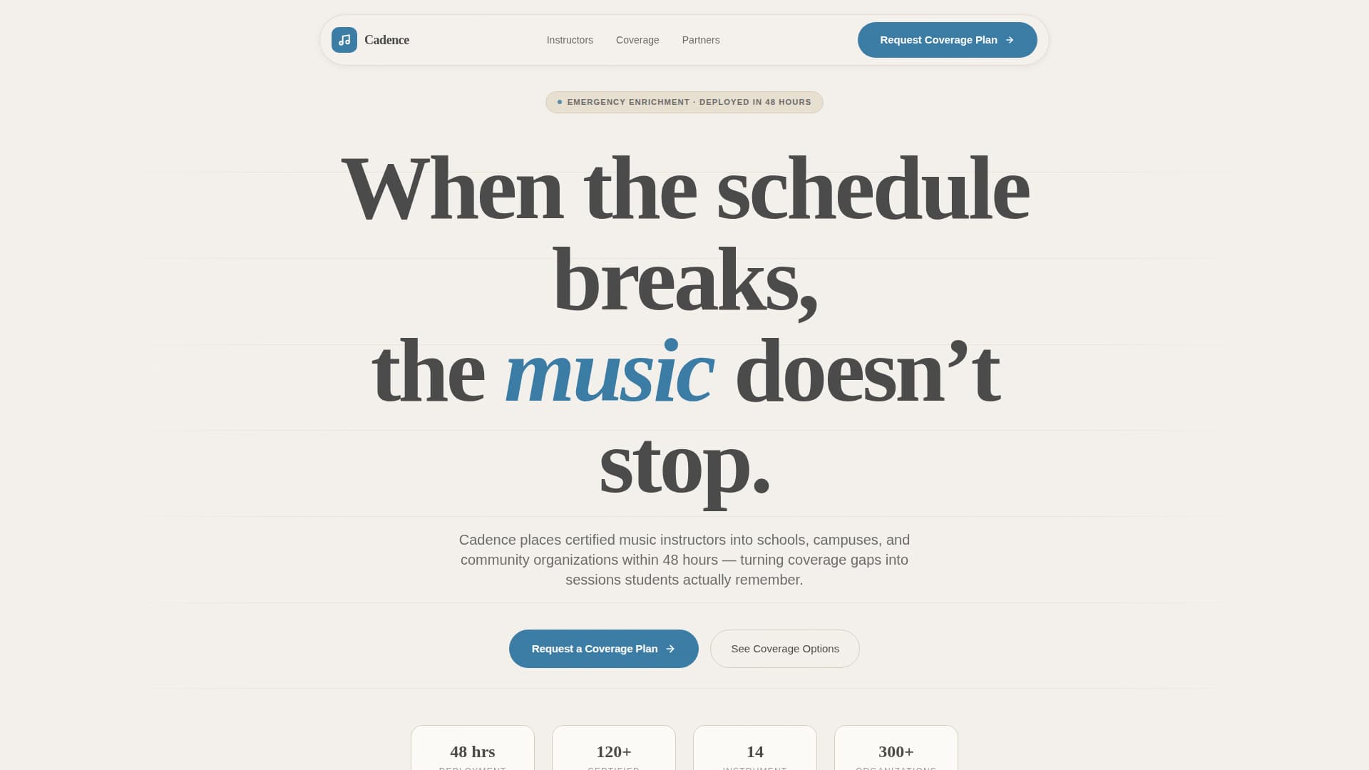 Music School Marketing Portfolio & Case Study Website Template