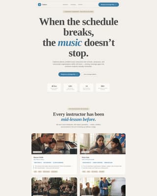 Music School Marketing Portfolio & Case Study Website Template