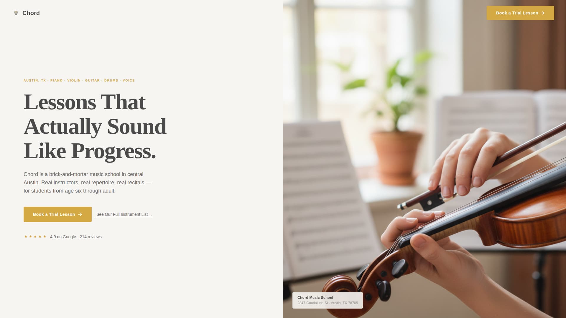 Complete Music School Marketing Appointment Booking Website Template
