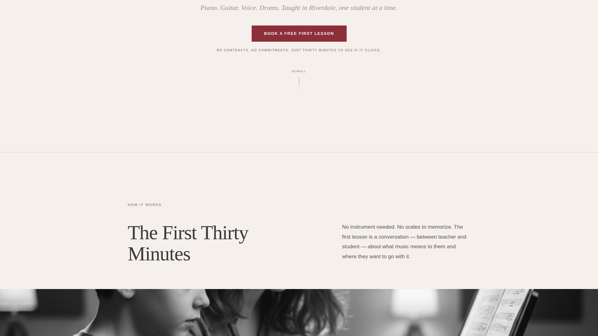 Advanced Music School Marketing Appointment Booking Website Template