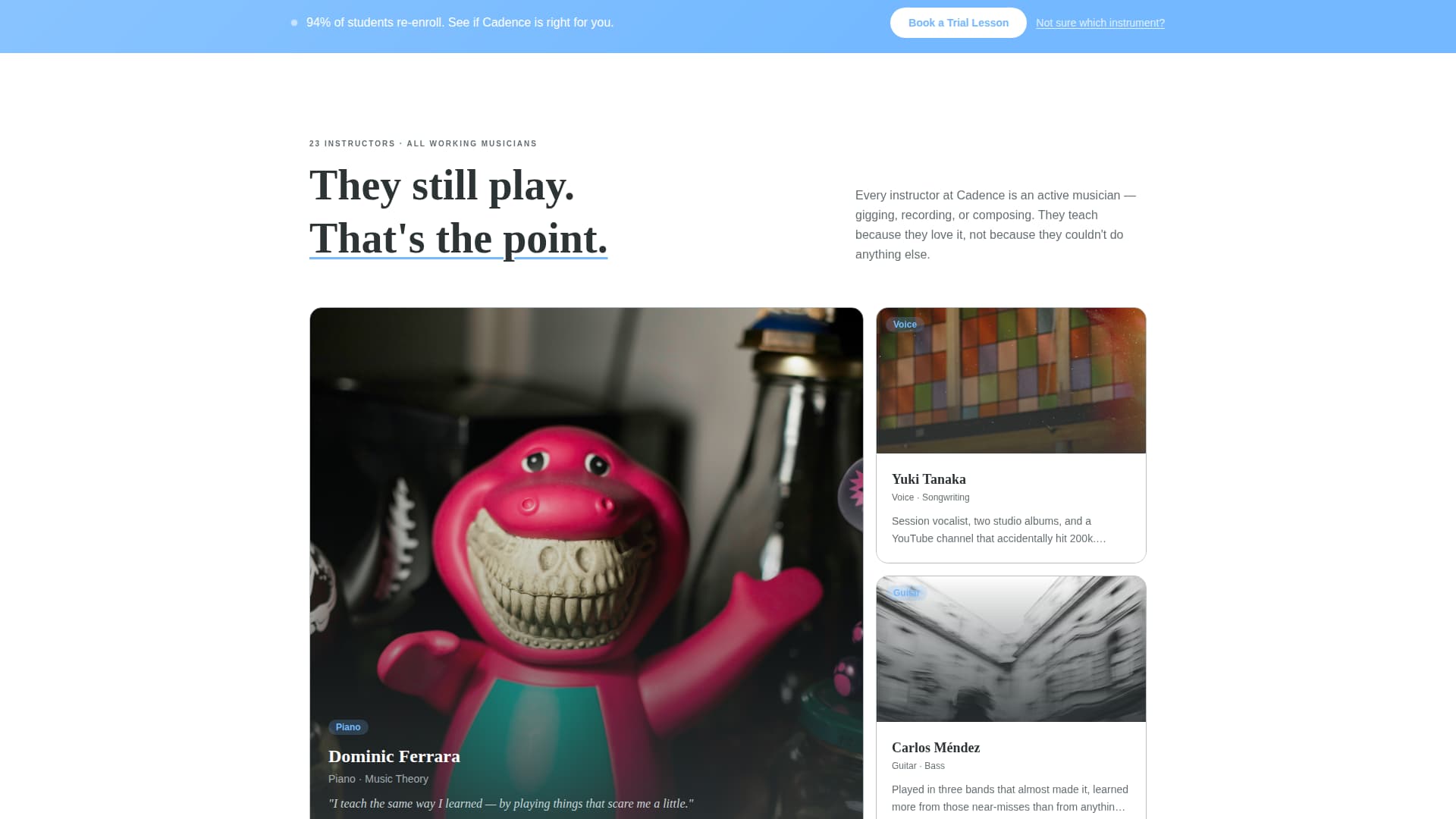 Music School Marketing FAQ & Common Questions Website Template